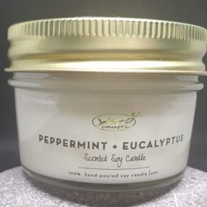 Peppermint-Eucalyptus Scented Soy Candle  4 oz