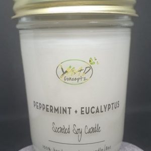 Peppermint-Eucalyptus Scented Soy Candle  8 oz